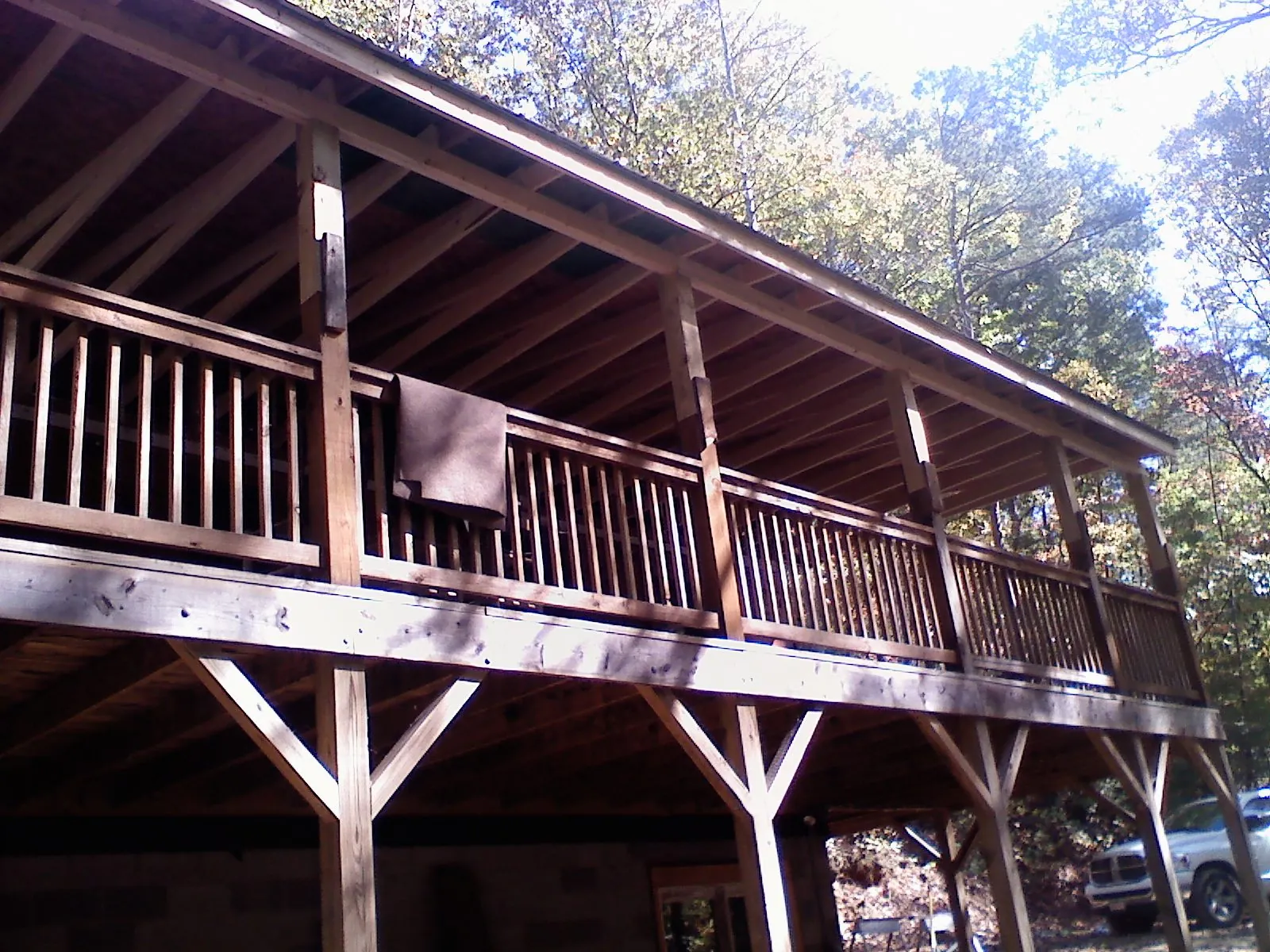 Timber framing under a new elevated porch and deck — Roof Leak Repair in Clearwater Beach by Roofing Brothers